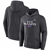 Men's Buffalo Bills Heather Charcoal 2023 Playoffs Fleece Pullover Hoodie,baseball caps,new era cap wholesale,wholesale hats